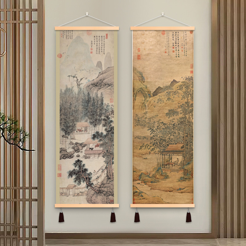 听琴书房卧室民宿客厅中式壁画古风挂画